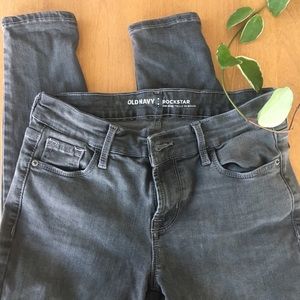 Old Navy Grey Rockstar Jeans - 4Petite